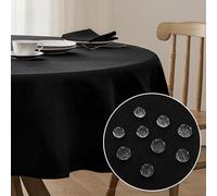 Softalker Nappe Ronde Noire 120 cm Lavable Anti-Tache imperméable résistante Durable Facile à Nettoyer nappes élégantes et Pratiques pour Table de Cuisine café Brunch décoration intérieure