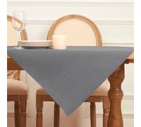 Softalker Petite Nappe carrée Grise 100 x 100,Texture Lin,imperméable,Anti Taches,pour décoration extérieure,Jardin,fête,réveillon,Noël,idée de Cadeau,Table de Salle à Manger,Table Basse