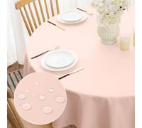 Softalker Printemps Nappe Ronde 140 cm, Anti Tache, Déperlant, Extérieur, Rose, Élégante et Très Facile à Lavable, Idéal pour Tables Moyennes, Repas en Famille, Réunions, Balcon et Jardin, et Pâques