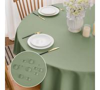 Softalker Printemps Nappe Ronde 180 cm, Verte, Anti Tache, Déperlant, Extérieur, Élégante Très Facile Lavable, Idéal Pour Grandes Tables, Repas de Famille, Dîners, Réunions, Fêtes et Jardin, et Pâques
