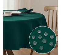 Softalker Verte Nappe Noel Ronde 200 cm Anti Tache et Lavable, Résistante aux Taches et Durable, pour Très Grande Table Ronde, Banquet de Noël, Mariage, Réunion Familiale et Réveillon