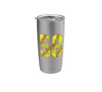 Softball #58 Fastpitch Mom Number 58 Player Gobelet isotherme en acier inoxydable double paroi