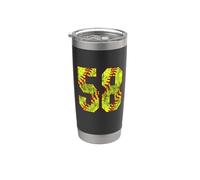 Softball #58 Fastpitch Mom Number 58 Player Gobelet isotherme en acier inoxydable double paroi