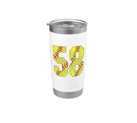 Softball #58 Fastpitch Mom Number 58 Player Gobelet isotherme en acier inoxydable double paroi