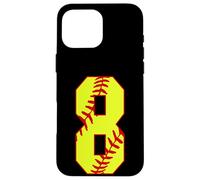 Softball #8 Fast Pitch Love Softball : Maman, joueuse préférée et Fan Coque pour iPhone 16 Pro Max