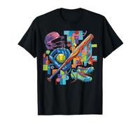 Softball Dessin et Peinture Style Urbain Tee Art Abstrait T-Shirt