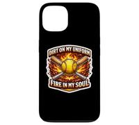 Softball Dirt on My Uniform Fire in My Soul Player Lover Fan Coque pour iPhone 13