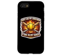 Softball Dirt on My Uniform Fire in My Soul Player Lover Fan Coque pour iPhone SE (2020) / 7/8