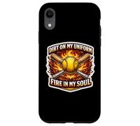 Softball Dirt on My Uniform Fire in My Soul Player Lover Fan Coque pour iPhone XR