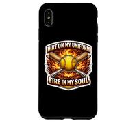 Softball Dirt on My Uniform Fire in My Soul Player Lover Fan Coque pour iPhone XS Max