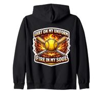 Softball Dirt on My Uniform Fire in My Soul Player Lover Fan Sweat à Capuche