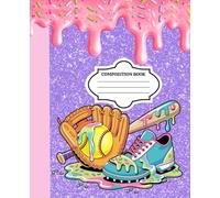 Softball Drip Composition Book - Purple Glitter Edition: Dripping Glove, Cleat & Bat Design | 7.5″ × 9.5″ | 100 College-Ruled Pages: Sparkly purple ... season stats, and creative writing!