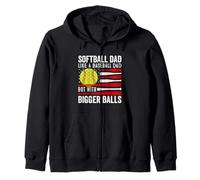 Softball Love Dad Like a Baseball with Bigger Balls Softball Sweat à Capuche