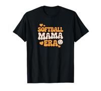 Softball Mama Era Retro Groovy Baseball Mom Vibes Love Cute T-Shirt