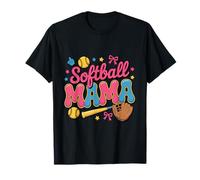 Softball Mama Pink Blue Softball Mom Life T-Shirt