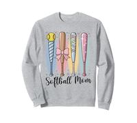 Softball Mom Balle de softball Coquette Batte de pinceau Sweatshirt
