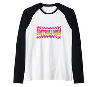 Softball Mom Coutures de Baseball Motif léopard rétro Manche Raglan