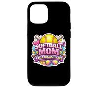 Softball Mom I Yell Because I Care Funny Mother Mum Blague Coque pour iPhone 12/12 Pro