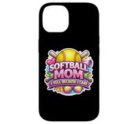Softball Mom I Yell Because I Care Funny Mother Mum Blague Coque pour iPhone 14