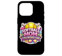 Softball Mom I Yell Because I Care Funny Mother Mum Blague Coque pour iPhone 16 Pro