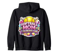 Softball Mom I Yell Because I Care Funny Mother Mum Blague Sweat à Capuche