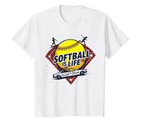 Softball Mom Life : I'm Just The Driver T-Shirt, Enfant, Blanc, 10 Ans