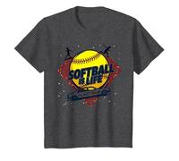 Softball Mom Life : I'm Just The Driver T-Shirt, Enfant, Chiné Foncé, 3 Ans