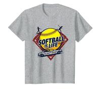 Softball Mom Life : I'm Just The Driver T-Shirt, Enfant, Gris Chiné, 6 Ans
