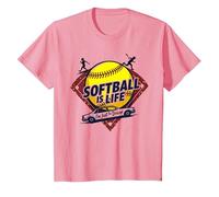 Softball Mom Life : I'm Just The Driver T-Shirt, Enfant, Rose, 6 Ans