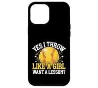 Softball Oui, Je Lance comme si Une Fille Voulait Une leçon ? Coque pour iPhone 12 Pro Max