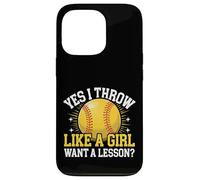 Softball Oui, Je Lance comme si Une Fille Voulait Une leçon ? Coque pour iPhone 13 Pro