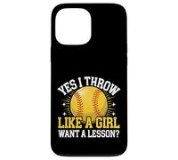 Softball Oui, Je Lance comme si Une Fille Voulait Une leçon ? Coque pour iPhone 13 Pro Max