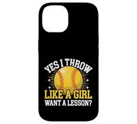 Softball Oui, Je Lance comme si Une Fille Voulait Une leçon ? Coque pour iPhone 14
