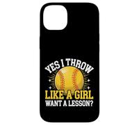 Softball Oui, Je Lance comme si Une Fille Voulait Une leçon ? Coque pour iPhone 14 Plus
