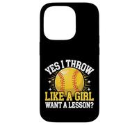 Softball Oui, Je Lance comme si Une Fille Voulait Une leçon ? Coque pour iPhone 14 Pro