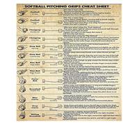 Softball Pitching Grips Metal Sign Fastpitch Pitch Type Reference for Player Coach Dugout Locker Room Decor 8 X 12 inch