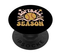 Softball Saison Rétro Vintage Sports Softball Mom PopSockets PopGrip Adhésif