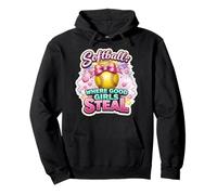 Softball Where Good Girls Steal Funny Player Cute Citation Joke Sweat à Capuche
