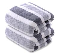 SoftBATFY Lot de 2 serviettes de bain en microfibre 68.6 x 137.2 cm, surdimensionnées, douces, super absorbantes et séchage rapide, ne décolore pas, fitness, yoga 2pack-wave Grey
