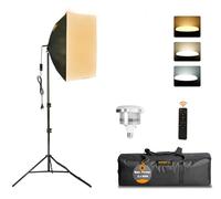 Softbox - Kit d'éclairage LED pour studio photo - 85 W - 40 x 40 cm - Avec lampes de studio E27 3000-6500 K - Trépied de lumière entièrement réglable - Pour YouTube, Tiktok, portraits de studio