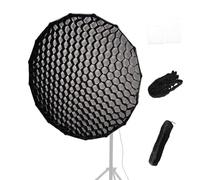 Softbox parabolique de 35 Pouces avec Design à Pliage Rapide, avec Un Support Bowens à libération Rapide. Comprend des Tissus de Diffusion extérieurs et intérieurs, Une Barre de Grille, Un Sac Black