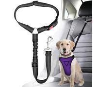 SoftcuteLee Ceinture de sécurité pour chien - Laisse réglable - Laisse solide pour tout véhicule - Pour animaux de compagnie, chats, chiens - Noir
