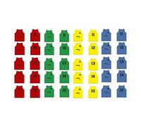 Softee Equipment Set de 5 Salopettes Softee numérotées de 11 à 15 Gilet, Vert, Taille Unique Mixte bébé