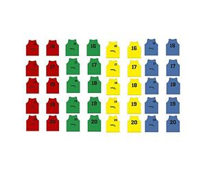 Softee Equipment Set de 5 Salopettes Softee numérotées de 16 à 20 Gilet, Bleu, Taille Unique Mixte bébé