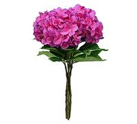 Softflame Lot de 4 hortensias Violettes artificielles, Fleurs Fausses pour Mariage, Maison, fête, Restaurant