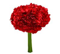 SOFTFLAME Lot de 5 hortensias Rouges pour Mariage, Maison, fête, Restaurant