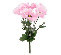 SOFTFLAME Lot de 6 Fleurs artificielles - Rose Coquelicot pour Mariage, Maison, fête, Restaurant
