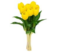 Softflame Lot de 8 Tulipes Jaunes artificielles, Fleurs Fausses pour Mariage, Maison, fête, Restaurant