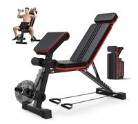SOFTHOM Banc de Musculation Pliable avec Rembourrage Preacher Curl, Banc d'Entraînement Réglable avec Extension des Jambes et Appuie-Tête, Appareil de Fitness 8 en 1 pour la Maison, 400KG Capacité
