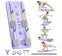 SOFTHOM Pilates Reformer Maison, Pilates Board Pliable, 2026 Version Améliorée Kit Pilates Multifonction avec Bandes de Résistance/Barre de Pilates/Rebond Automatique